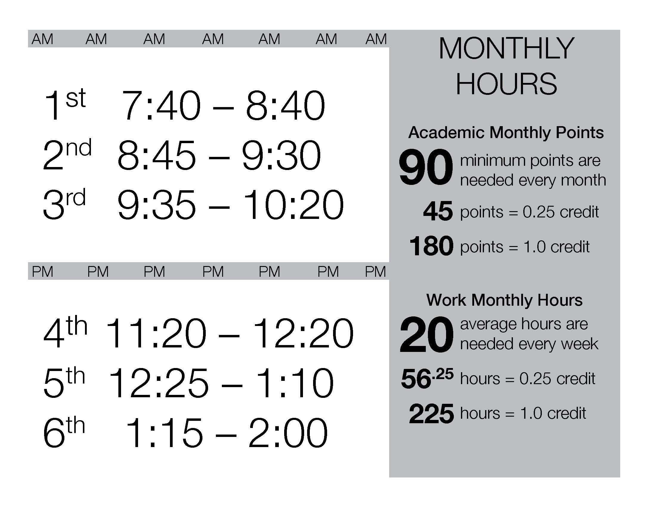 Bell Schedule Graphic Bell Schedule Graphic